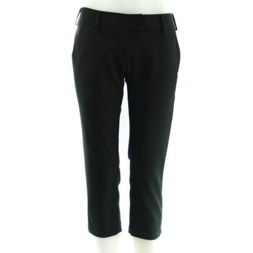 NORISOL FERRARI Black Cotton Stretch Capri Pants Size 4